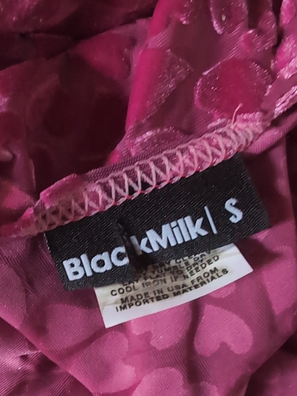 Blackmilk Pink Burned Velvet Sheer Heart Print Be Mine Crop Top Small - Picture 8 of 10
